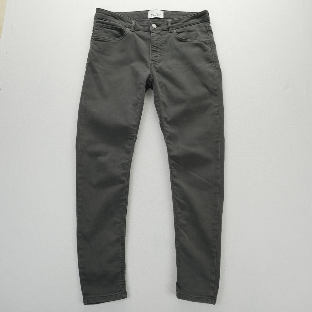 DU/ER No Sweat Skinny Denim Slim Fit Pants Charcoal Gray 28x28 WFNK1004